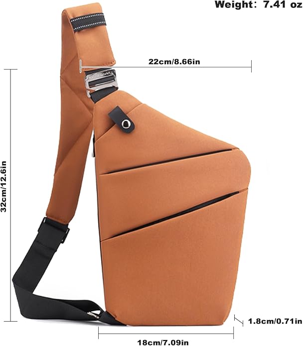 Anti Theft Travel Bag, One Shoulder Large Capacity Cross-body Bag Chest Fashion Lightweight Sling Bags for Travel Sports