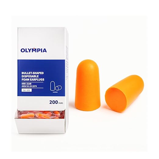 NORTHSKY Foam Ear Plugs, 200 Pairs Foam Earplugs for Sleeping, Effective Noise Reduction NRR of 32 dB, Bulk Ear Plugs, Bullet Shape, Slow Rebound, Cordless