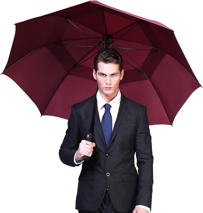 G4Free 47/54/62/68/72 Inch Automatic Open Golf Umbrella Oversize Extra Large Double Canopy Vented Windproof Waterproof Stick Umbrellas
