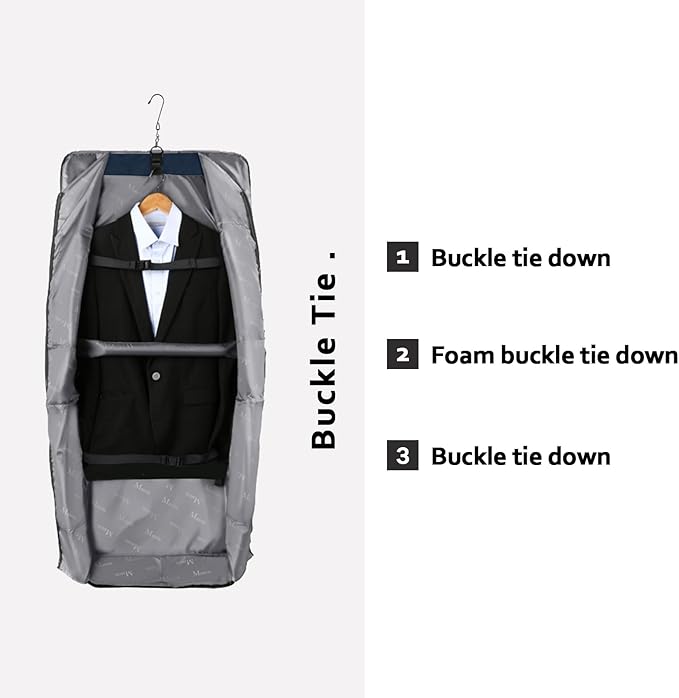 MATEIN Travel Garment Bags, Large Convertible Carry On Garment Bag For Men Women, Wrinkle-Free Hanging Travel Suit Luggage with Shoulder Strap, 2 in 1 Suit Carrier Suitcase For Business Trip, Blue