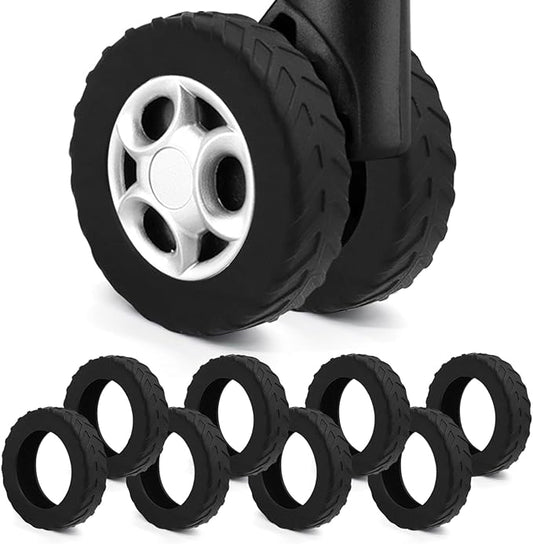 UMUST 8Pcs Luggage Wheel Covers,Silicone Suitcase Cover for 2-2.4'' Spinner Wheel, Carry On Luggage Wheels Protector,Upgrade Suitcase Wheels Protective,Essential Travel Accessories（Black）