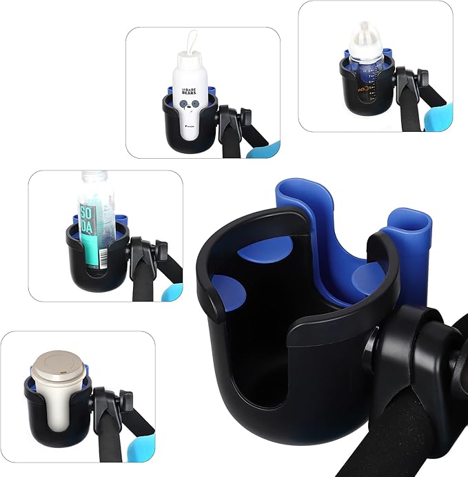 Accmor Stroller Cup Holder with Phone Holder, Bike Cup Holder, Universal Cup Holder for Uppababy Nuna Doona Strollers, 2-in-1 Cup Phone Holder for Stroller Bike Wheelchair Walker Accessory
