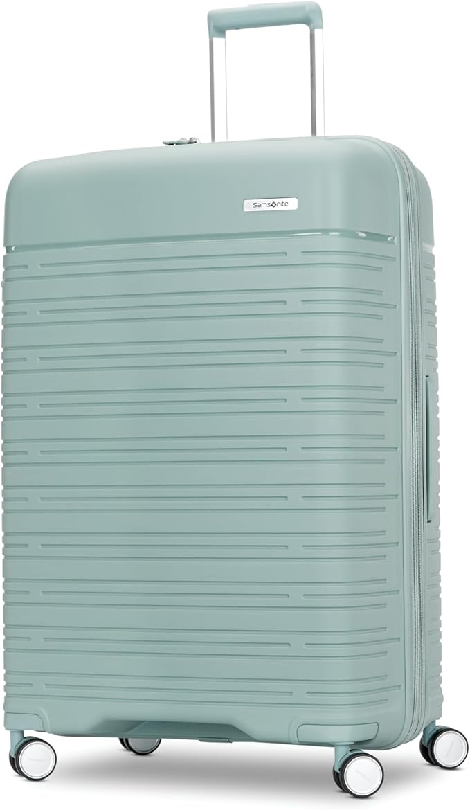 Samsonite Elevation Plus - Large Hardside Luggage - Scratch Resistant Polypropylene Shell, RightHeight™ Adjustable Handle, Integrated AirTag Holder, TSA Lock, WetPak™ Compartment - Cypress Green