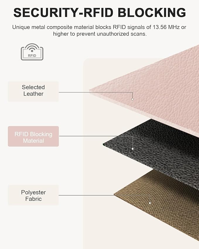 BOSTANTEN Small Wallet for Women Leather RFID Blocking Card Holder Bifold Compact Wallets With Zipper Coin Pocket Pink