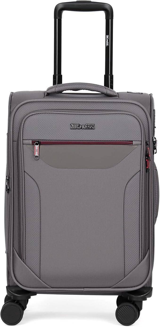 Carry on Luggage 22 X 14 X 9 Airline Approved,22 Inch Softside Suitcases w/TSA LOCK,Lightweight Carry-On Suitcase w/Spinner Wheels,Upright Softshell Luggage for Men/Women（Grey,22in）