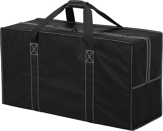 105L Extra Large Travel Duffle Bag - Lightweight Foldable Heavy Duty Luggage for Camping, Moving, Gym & Sports - Water Resistant Duffel Bag (Black)