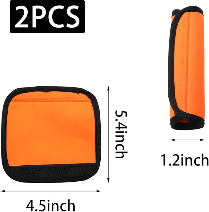 2pcs Luggage Handle Wraps For Suitcase- Soft Suitcase Handle Covers for Travel Accessories（ Orange,Bright Color for Suitcase Tags Identifiers ）