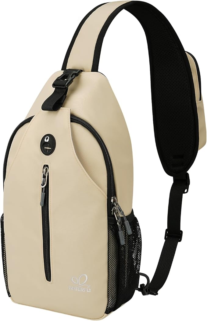 WATERFLY Crossbody Sling Backpack Sling Bag Travel Hiking Chest Bag Daypack