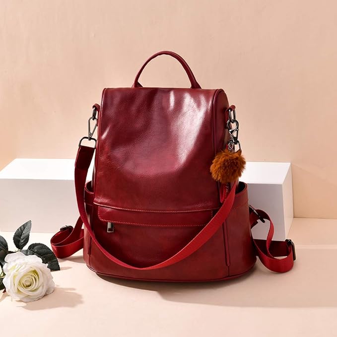 CHERUTY Women Backpack Purse PU Leather Anti-theft Casual Shoulder Bag Fashion Ladies Satchel Bags