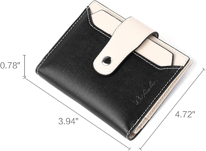 BOSTANTEN Women Leather Wallet RFID Blocking Small Bifold Zipper Pocket Wallet Card Case Purse with ID Window