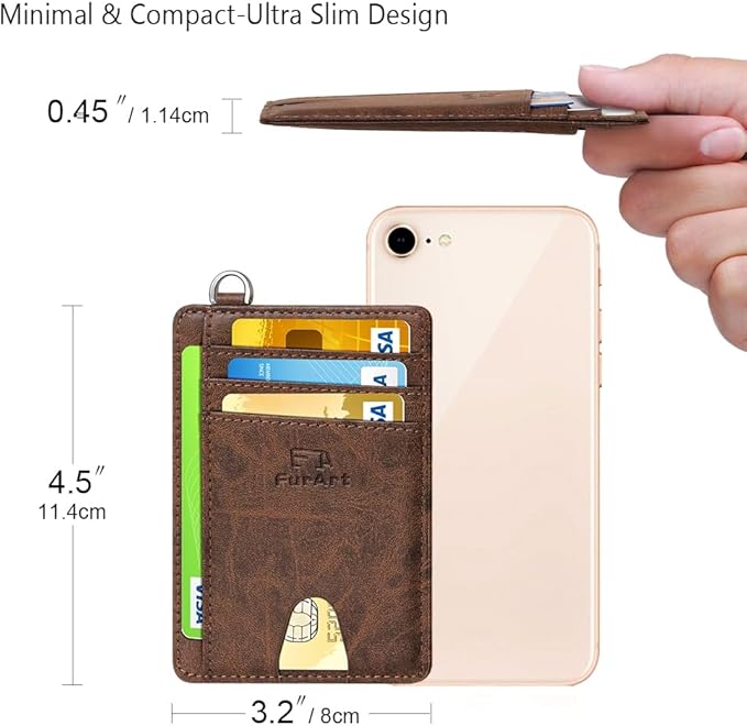 FurArt Slim Minimalist Wallet, Front Pocket Wallets, RFID Blocking, Credit Card Holder for Men
