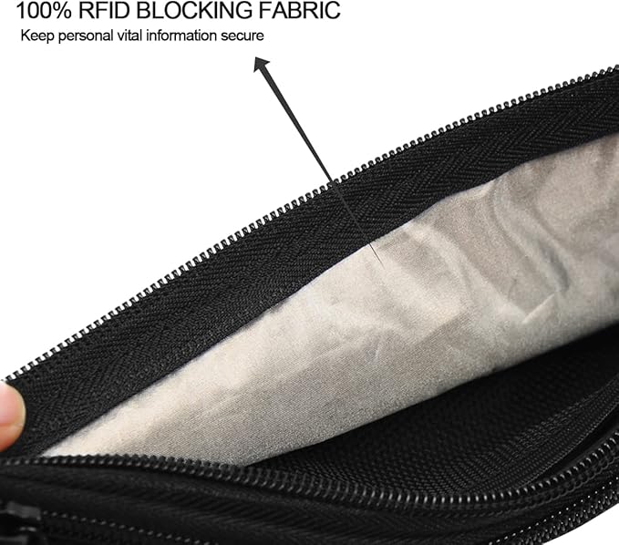 RYACO Money Belt for Men & Women Travel Hidden Wallet Secure RFID Blocking Waterproof Pouch for Passport, Cards, Cash& Phone Adjustable& Wearable Slim Waist Bag Under Clothes