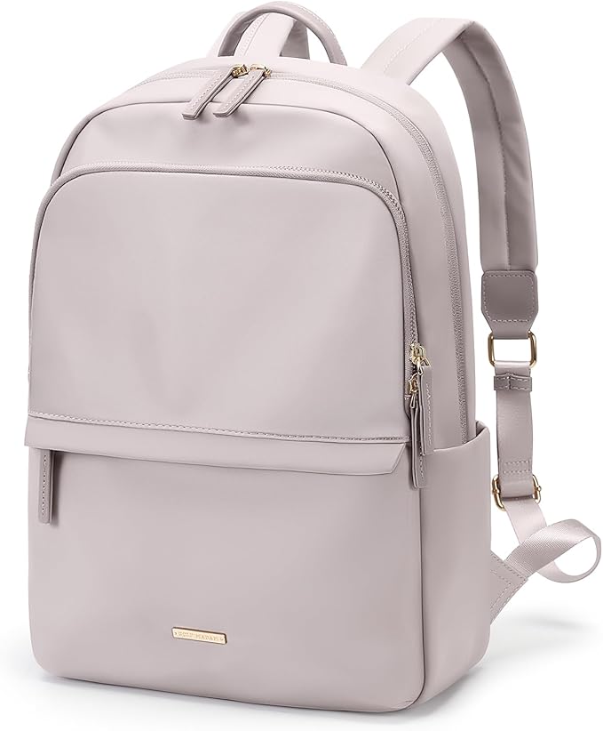 GOLF SUPAGS Laptop Backpack for Women Slim Computer Bag Work Travel College Backpack Purse Fits 14 Inch Notebook (Pinkish Gray)