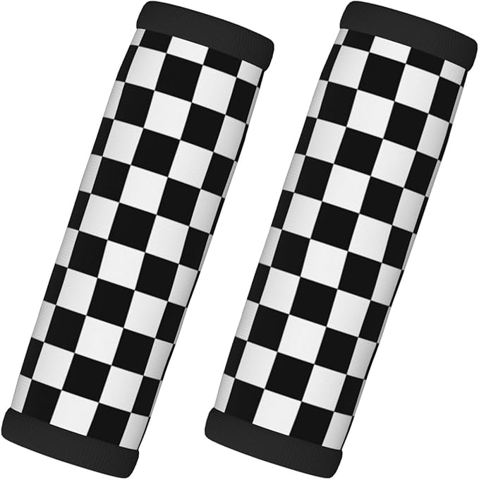 Black and White Racing Handle Wrap 2 Packs, Soft Handle Grip for Women Men Travel Luggage Outdoor Bag Markers Décor
