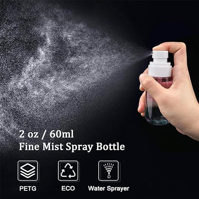 Cosywell Fine Mist Spray Bottles TSA Approved 2oz 60ml 3 Pack Leak Proof Travel Spray Bottle Empty Small Spray Bottles for Perfume Essential Oils Toners Rose Water Cosmetics (3Gradient Pink Blue)