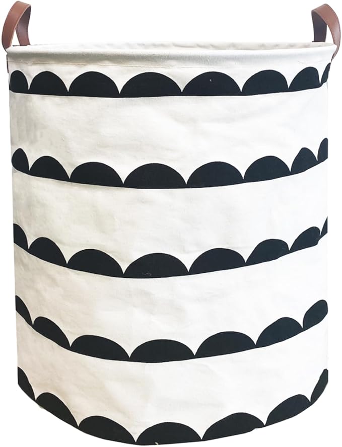 Waterproof Laundry Hamper Collapsible Laundry Basket Leather Handle Laundry Bag Large Clothes Storage Toy Organization for Bathroom Bedroom Laundryroom College Dorms (Hege-003)