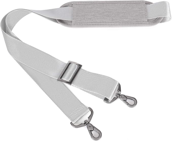 MOSISO 56 inch Shoulder Strap, Adjustable Thick Soft Universal Replacement Non-Slip Fit Padded with Metal Swivel Hooks for Laptop Shoulder Bag/Laptop Messenger Bag/Crossbody Bag, Gray