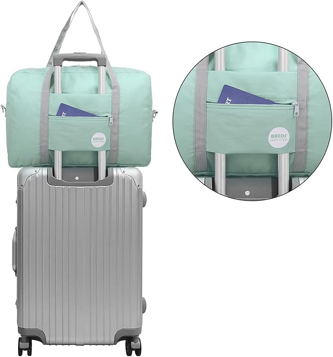 WANDF For Spirit Airlines Personal Item Bag 18x14x8 Travel Duffel Bag Underseat Foldable Carry-on Luggage for Women