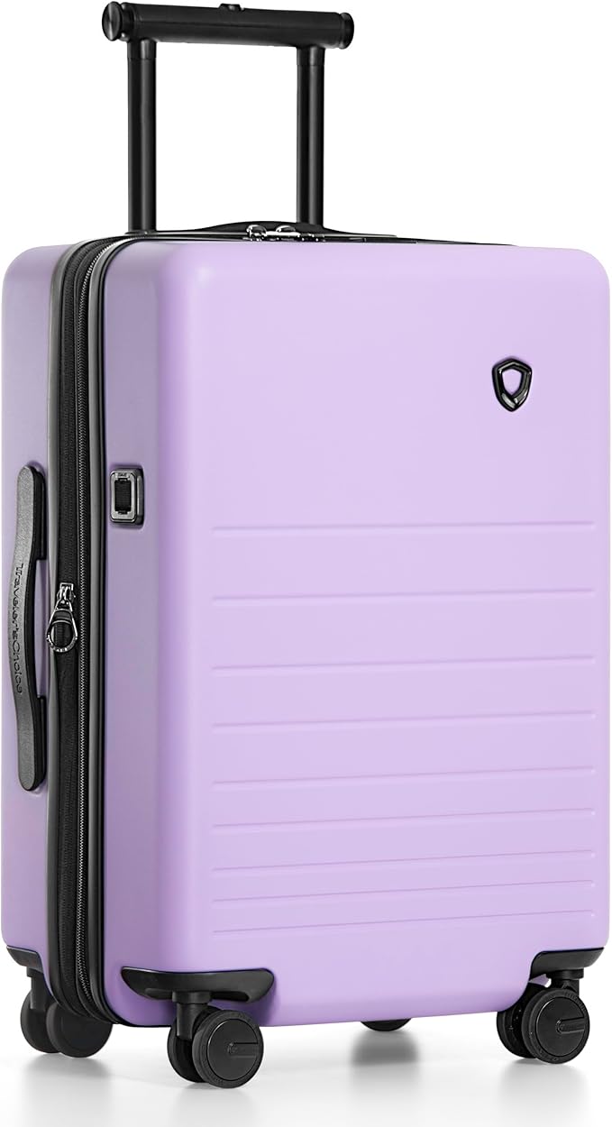Traveler's Choice Markham Hardside Expandable Luggage with Double Spinner Wheels, Carry-On 21-Inch Suitcase, TSA Lock, 21-Inch, Purple