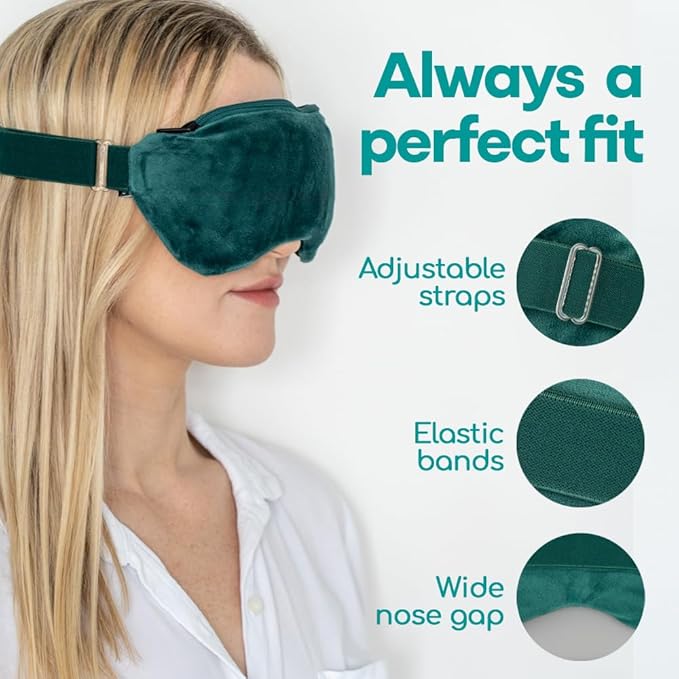 Medi Grade 2-in-1 Heat and Cooling Eye Mask - Microwave Activated Heated Eye Mask for Dry Eyes, Styes and Blepharitis and Integrated Cooling for Puffy Eyes, Dark Circles or Migraines