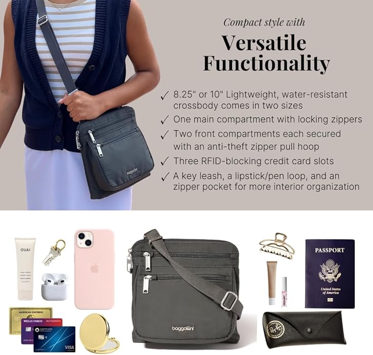 Baggallini womens Securtex Anti-theft Crossbody
