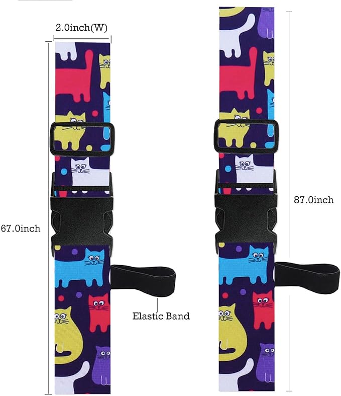 Luggage Straps for Suitcases TSA Approved Easy Pack Organized Suitcase Strap, Luggage Strap, Luggage Belt Strap, Bag Straps for Luggage. Buckle Straps Travel Accessories (Cat)