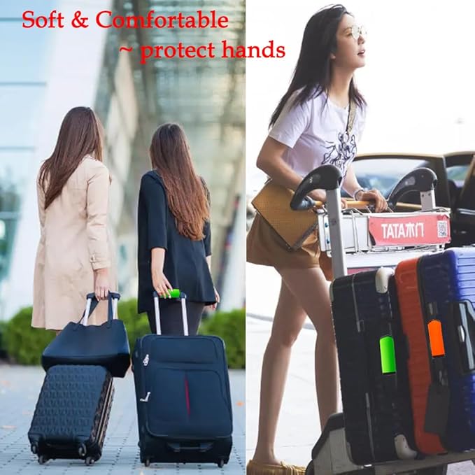 Hibate 5pcs Neoprene Luggage Handle Wrap for Suitcase Identifier Luggage Makers Covers Wraps Travel Accessories - Fluorescent Orange