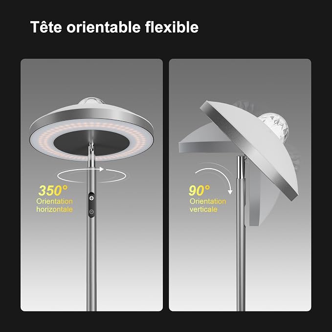 DUSKTEC 3-in-1 Floor Lamp, RGB Aurora & Galaxy Star Projector, 69", Silver | Magnetic remote & touch, 1400 lm, 3000K–6000K tunable white, 10%–100% dimmable, 1 hr timer for bedrooms, kids' rooms & gaming