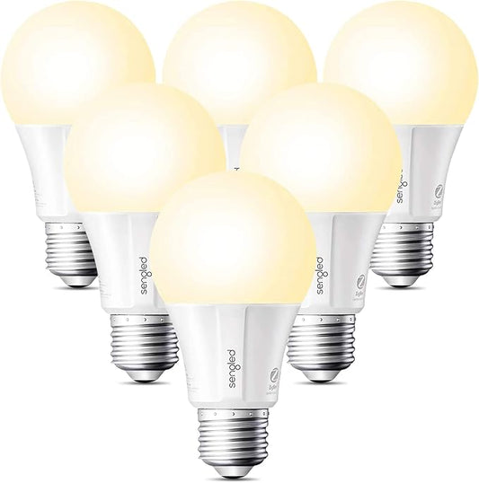 Sengled Zigbee Smart Light Bulbs, Smart Hub Required, Works with SmartThings and Echo with Built-in Hub, Voice Control with Alexa and Google Home, Soft White 60W Eqv. A19 Alexa Light Bulb, 6 Pack