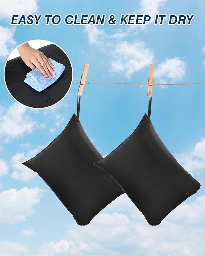 OTraki 2Pcs Large Laundry Bags 24x32 inch Wet Dry Bag Reusable Waterproof Bag with Zipper for Home Travel Hotel Camping Swimsuits, Baby Cloth Diapers Drying Do Not Exceed 176℉ Black