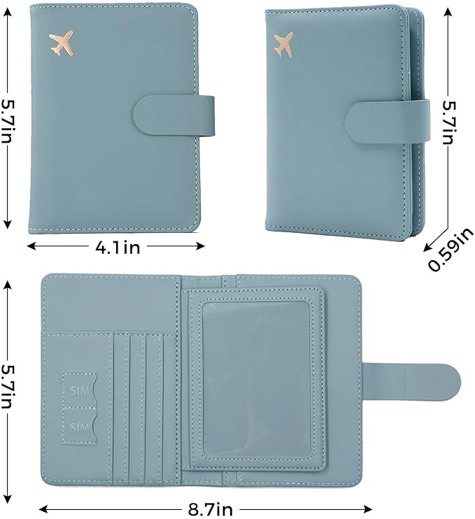 Melsbrinna Rfid Passport Holder for Travel women/Men, Cute Passport Wallet Rfid Blocking Card Slots, Rfid Passport Cover/CaseTravel Wallet, Passport Book Holder (1, Green2)