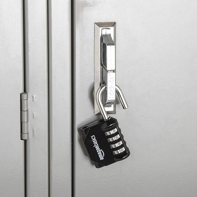 Amazon Basics 4-Digit Combination Lock, Black, 2-Pack