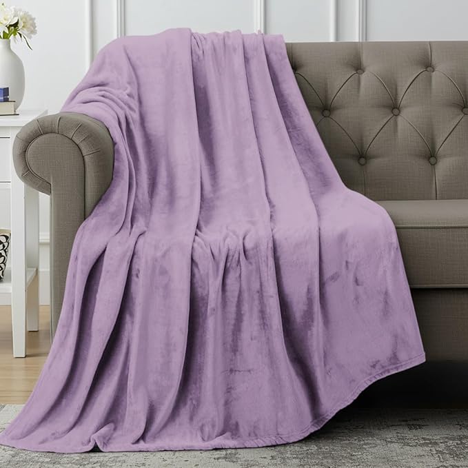 Utopia Bedding Fleece Blanket Throw Size Lilac 300GSM Luxury Anti-Static Fuzzy Soft Microfiber Blanket for Couch, Sofa and Bed (50x60 Inch)