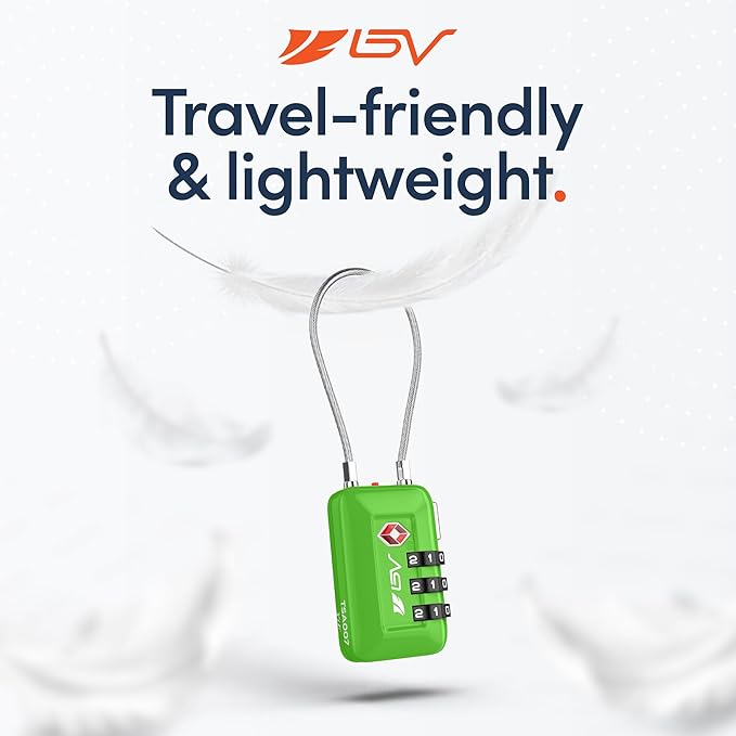 TSA Accpeted Luggage Travel Lock, Set-Your-Own Combination Lock for School Gym, Golf Bag, Locker, Luggage Suitcase Baggage Locks, Filing Cabinets, Toolbox, Case (Green, 2 Pack)