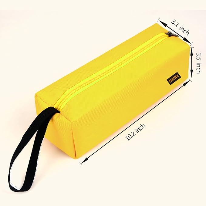 FASTECH 1-Pack Zipper Utility Tool Bag, Small Zipper Bags/Multi-purpose Tool Pouch Tote Bags Storage Organizer for Screwdrivers, Pliers, Nut Drivers Gifts to Men/Women. (Yellow)