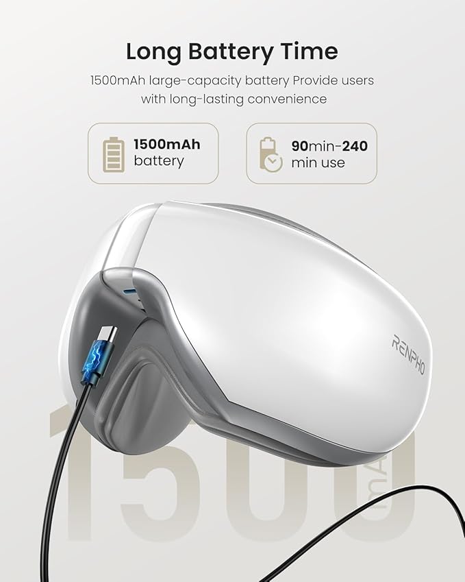RENPHO Eyeris 1V Eye Massager with Heat, FSA Eligible HSA, Christmas Gifts for Women Men, Eye Mask for Migraines Voice Control, Eye Care, Eye Massager for Migraines Reduce Strain