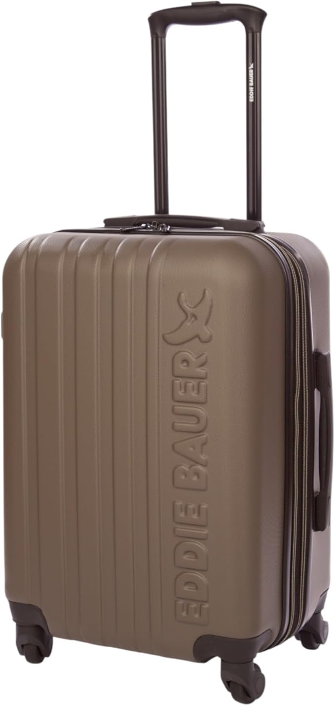 Eddie Bauer Flatiron Carry-On 22" Luggage | Hardside | Spinner Wheels | Expandable | Lightweight | Travel Essentials - Dark Fatigue
