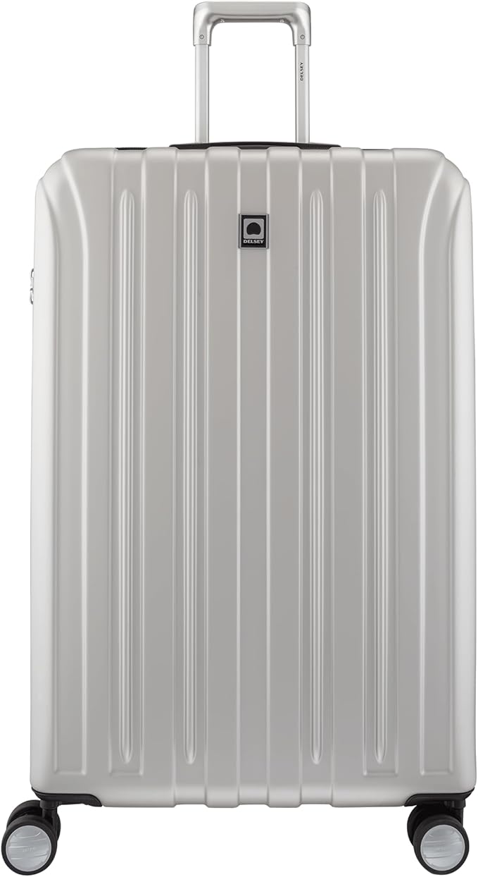 DELSEY PARIS Titanium Hardside Expandable Luggage with Spinner Wheels Checked Luggage, Silver, Checked-Large 29 Inch