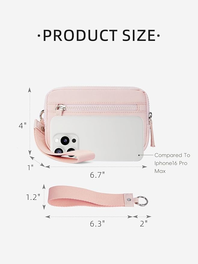 WESTBRONCO Wristlet Wallets for Women – RFID Blocking Quilted Nylon Phone Wallet, Card Holder Purse for Travel & Everyday Use