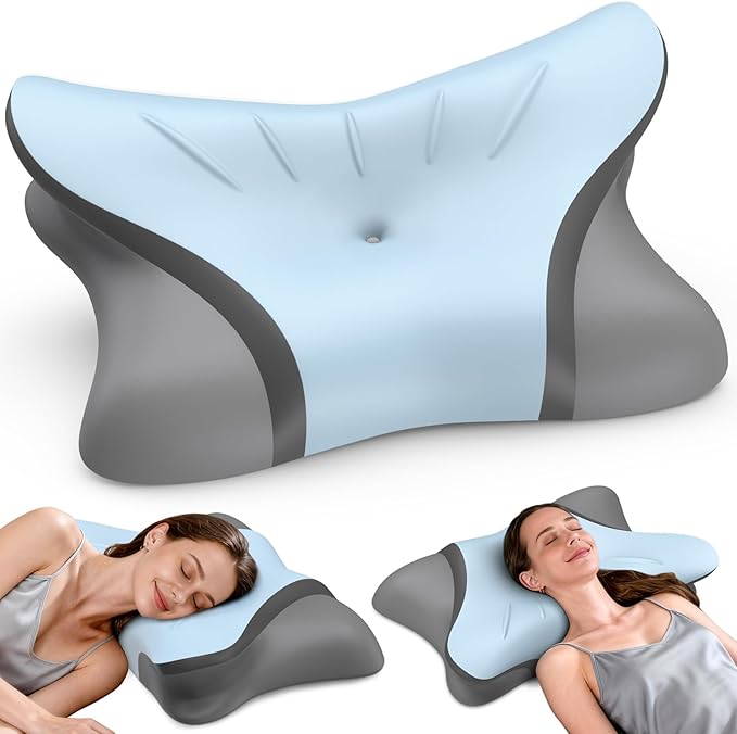 Cervical Pillow for Neck Pain Relief, Ergonomic Pillow for Sleeping, Neck Support Bed Pillows, Orthopedic Contour Pillow for Side Back Stomach Sleepers,Neck Support Memory Foam Pillows