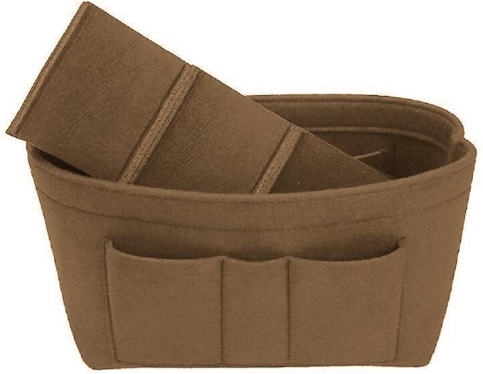 ZTUJO Purse Organizer Insert, Felt Bag Organizer For Handbag Purse Organizer,13 Colors, 6 Size (Small, Light Coffee)