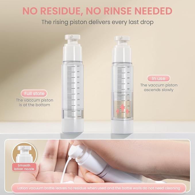 Travel Bottles Kits 7 Pcs , TSA Approved Leak Proof Toiletry Container Set, Graduated Vaccumn atomizer and Lotion Bottle, Squeeze Bottle, Transparent Cream Jar, for Shampoo Lotion Cream Cosmetic