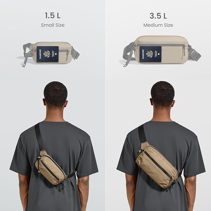 tomtoc 1.5L Sling Bag with RFID Blocking, Crossbody Bag Minimalist Chest Shoulder Pack for Men and Women, Water-resistant Lightweight Carry Casual Daypack for Travel, Daily Use