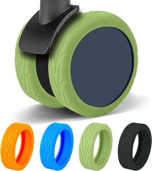 16Pcs Luggage Wheel Covers,Silicone Suitcase Cover for 2-2.4'' Spinner Wheel, Carry On Luggage Wheels Protector,Upgrade Suitcase Wheels Protective,Essential Travel Accessories (Green)