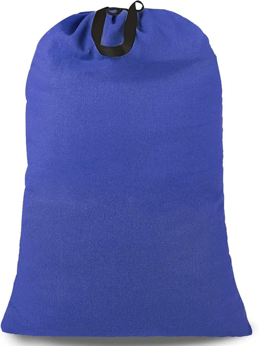 Heavy Duty Laundry Bag with Drawstring and Handle, Extra Large Travel Dirty Clothes Bag for Laundromat and Household, Durable Rip-Stop Laundry Hamper Liner, 28 x 40 Inch by SANFERGE, Royal Blue