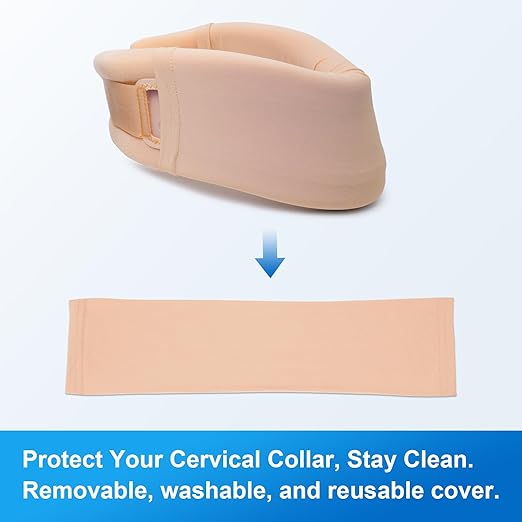 Velpeau Cover Sleeve for Neck Brace & Cervical Collar for Men & Women, Dust Cover, Comfortable for Sleeping, Working, Breathable Sweat-Absorbent, Quick Dry(Khaki-Medium)