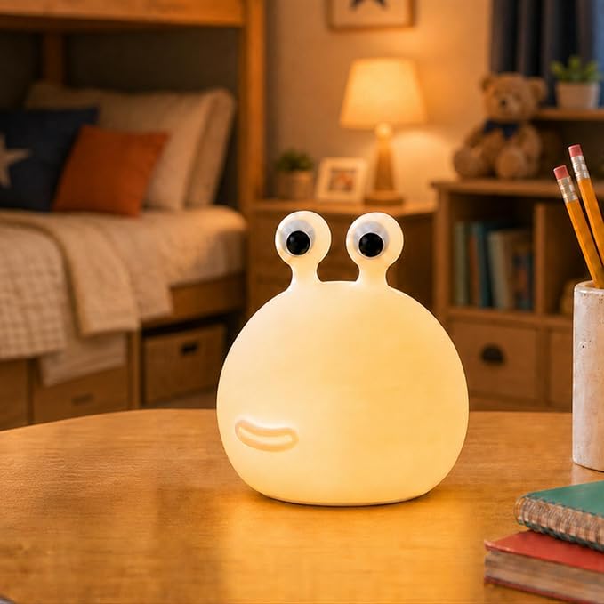 Slug Night Light Official Licensed Genuine Silicone Lamp | Don't Bug Me Gifts for Classroom Bedroom, Cute Animal Bedside Lamp for Kids, Nursery Squishy Lamp for Baby Breastfeeding.