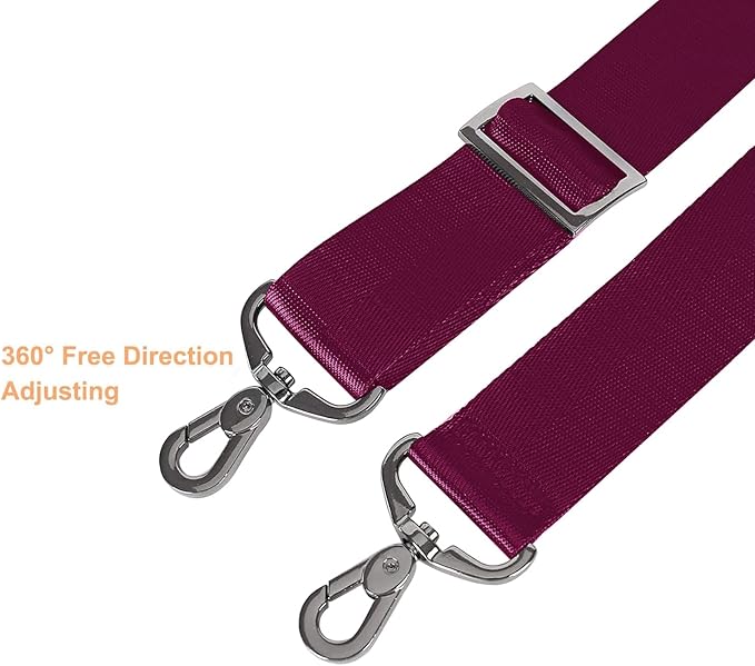 MOSISO 56 inch Shoulder Strap, Adjustable Thick Soft Universal Replacement Non-Slip Fit Padded with Metal Swivel Hooks for Laptop Shoulder Bag/Laptop Messenger Bag/Crossbody Bag, Wine Red