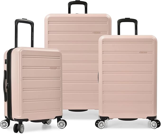 Travel Select Snowcreek Hardside Expandable Spinner Luggage Set w/USB Port, Pink, 3-Piece