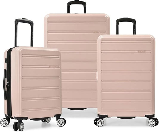 Travel Select Snowcreek Hardside Expandable Spinner Luggage Set w/USB Port, Pink, 3-Piece